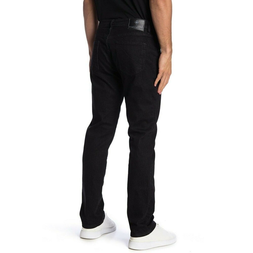 Coastaoro Men's Slim Straight Jeans Size 30 Cotton Blend Black NEW Tag $165 B87